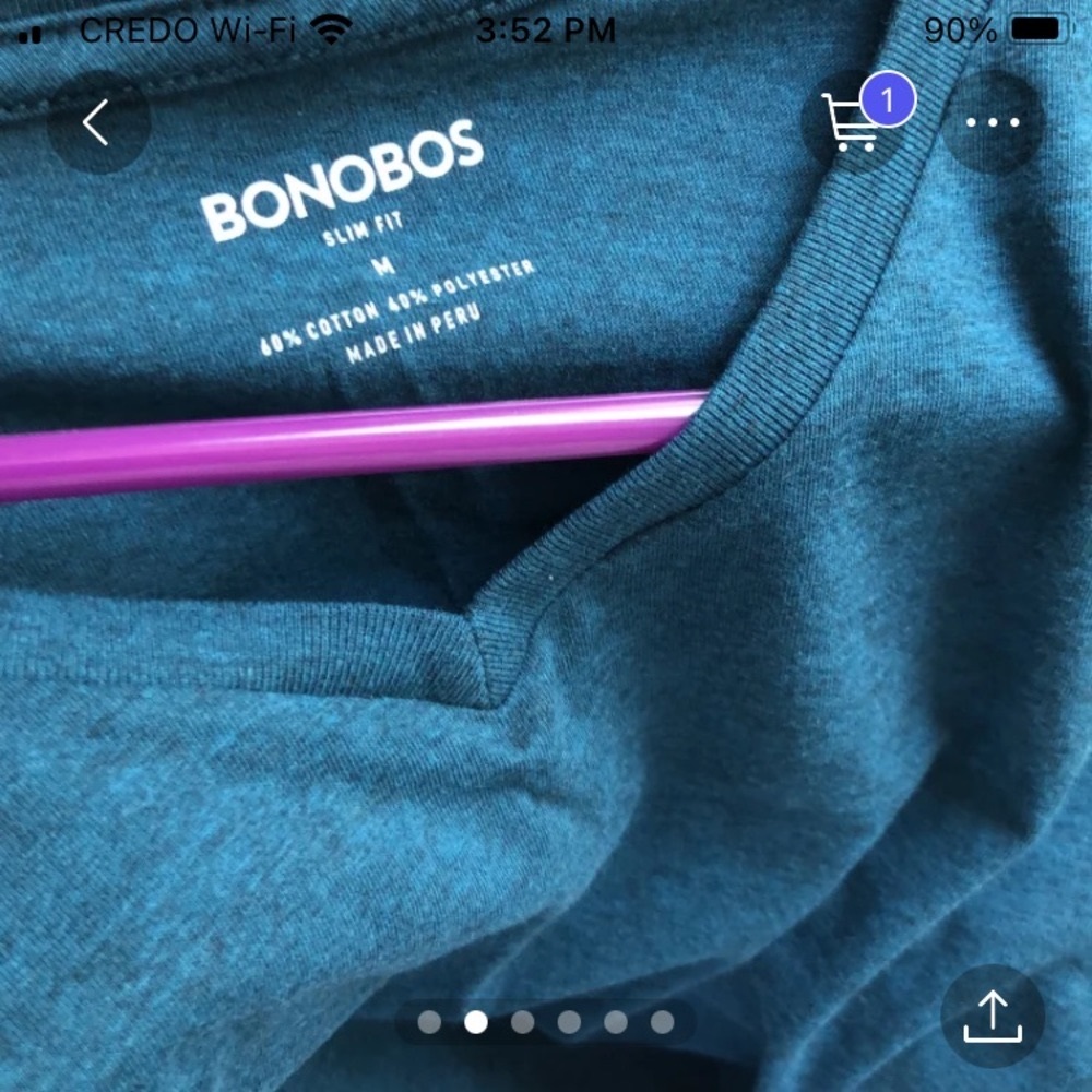 New Bonobos men’s medium dark heathered teal tee